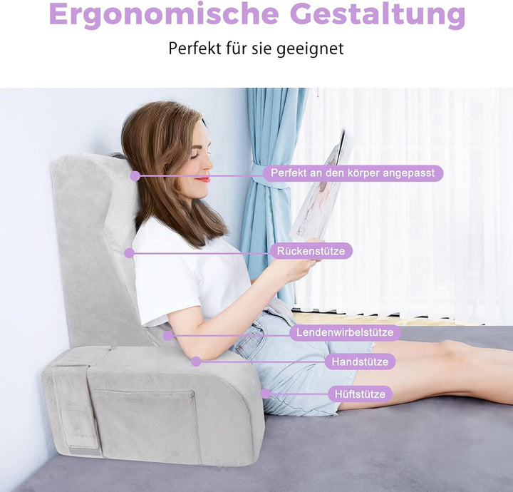 Babenest Lesekissen mit Abnehmbare Armlehnen, Komfortabel und Leicht Rückenkissen für Bett und Sofa,