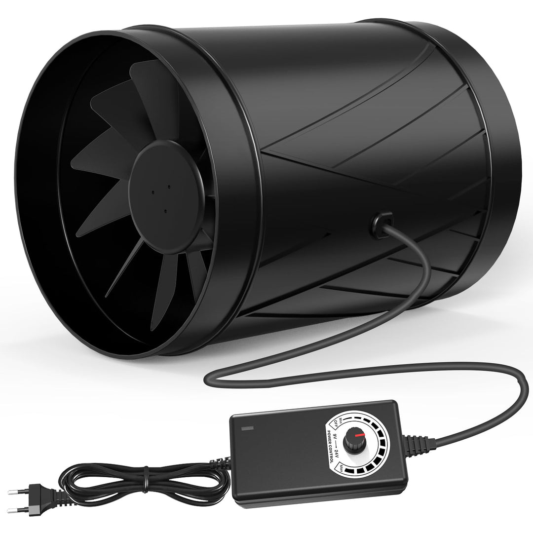 Aygrochy 150mm Rohrventilator Regelbar, EC-Motor Rohrlüfter 586m³/h, Abluftventilator für für Winter