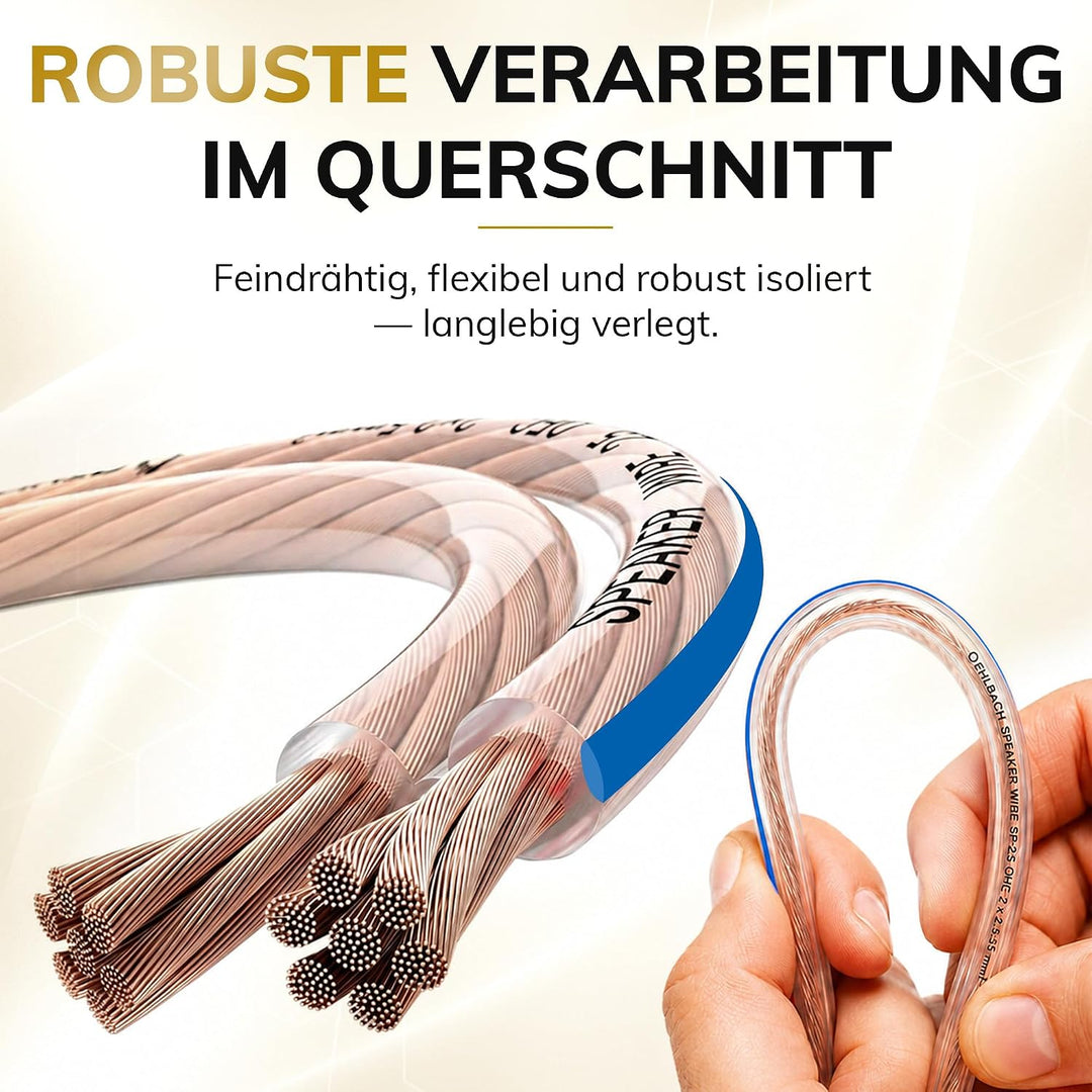Oehlbach Speaker Wire SP-25 - Stereo HI-FI Lautsprecherkabel, Boxenkabel mit OFC (sauerstofffreies K