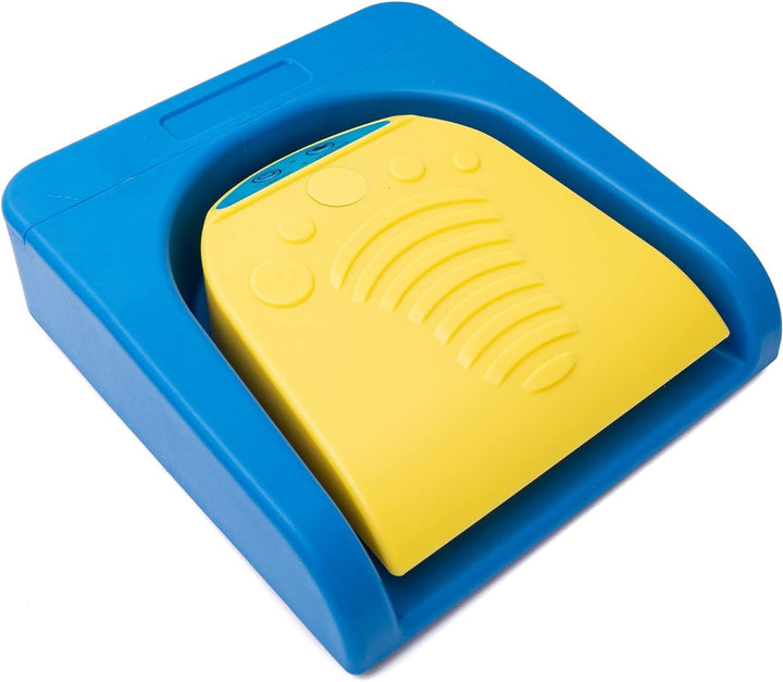 System-S Bluetooth Fusspedal kabellos mit USB 3.1 Typ C Anschluss für PC Hotkeys Blau Gelb