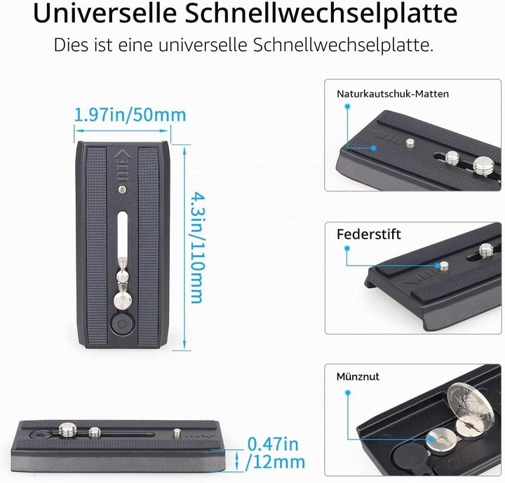 INNOREL F80 Hochleistungsstativ-Fluidkopf, Panorama 360°, Aluminiumlegierung, zweistufiger Griff, ei