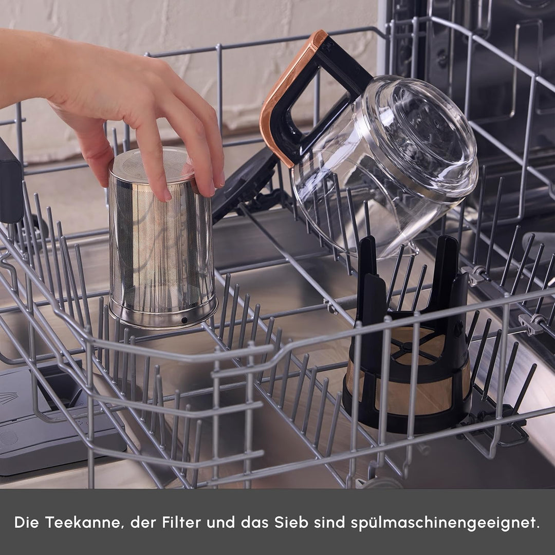 Karaca Teekocher Robotea Pro 4 in 1 sprechender Automatik-Teekocher Wasserkocher und Filterkaffeebrü
