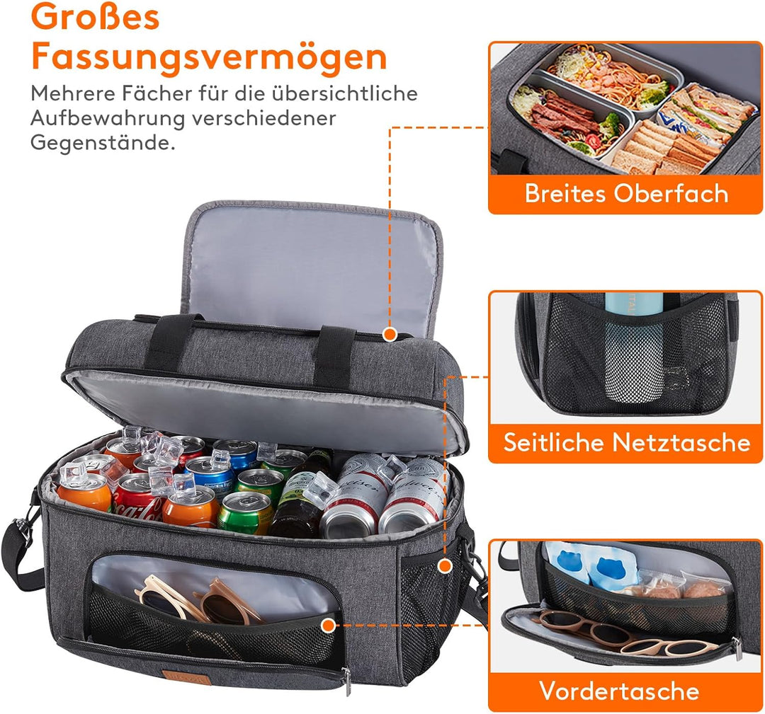 Lifewit Grosse Kühltasche 23L, Kühlbox Faltbar, Isolierte Lunch Tasche, Leichte, Tragbare Kühltasche