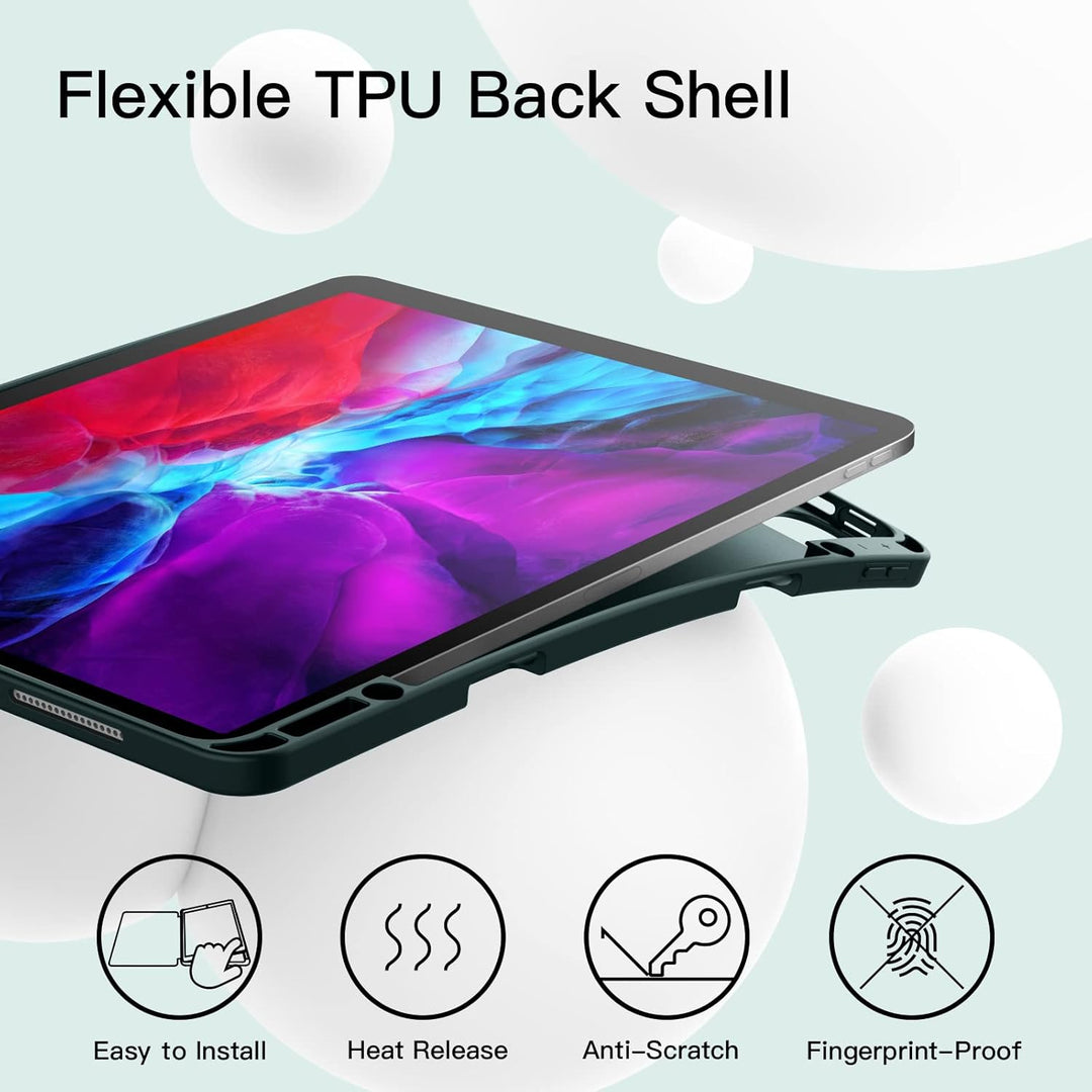 JETech Hülle für iPad Pro 12,9 Zoll (Modell 2020/2018, 4./3. Generation) mit Stifthalter, Pencil Auf