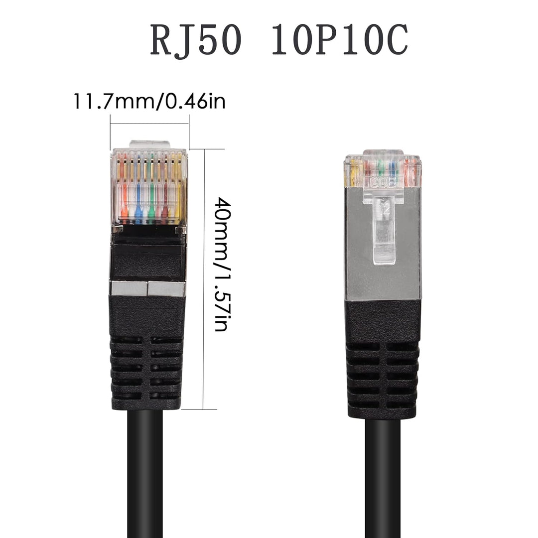 QIANRENON RJ50 10P10C Panel Mount Waterproof Connector CAT5e RJ50 Male to Female Outdoor Communicati