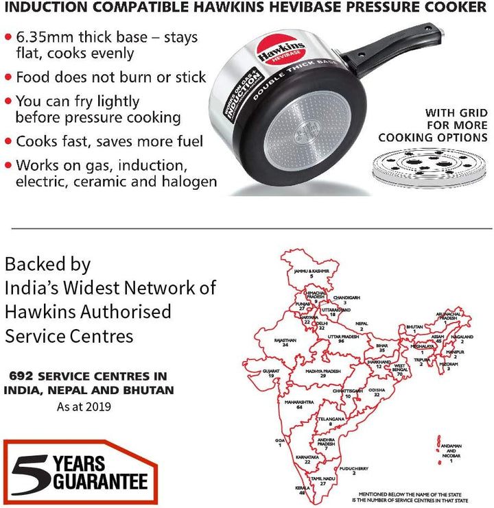 Hawkins Hevibase IH20 Schnellkochtopf, Aluminum, Silver 2-Litre, 2-Litre