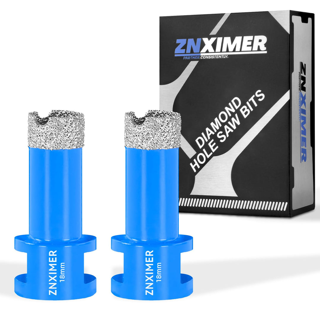 Diamant Fliesenbohrer 18mm - 2 Stück M14 Trockenbohrkrone Vakuumgelöteter Lochsäge für Fliesen Porze