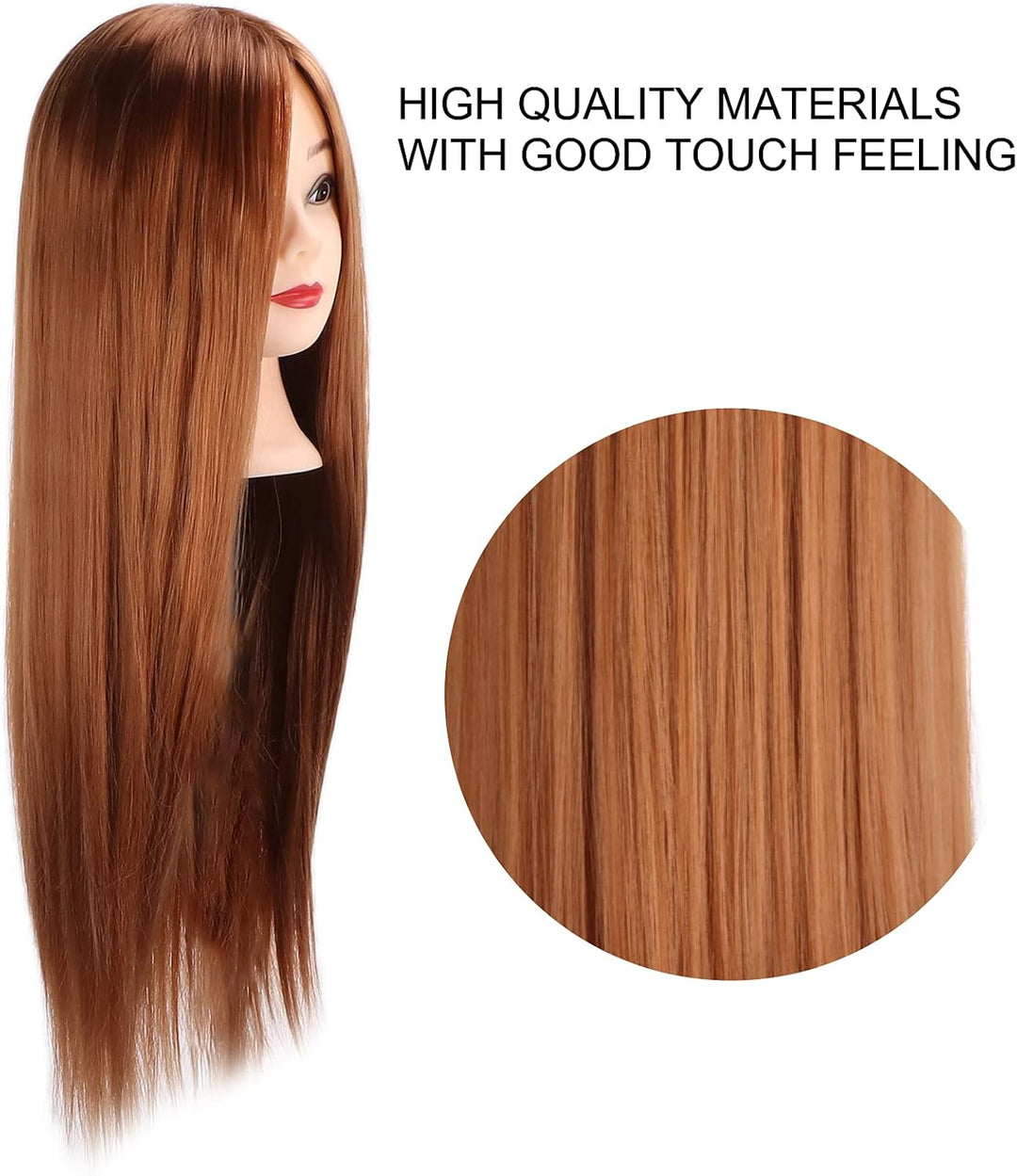 Friseur Mannequin -Kopf Zum Styling und Flechten mit Hellbraunem Haar und Make -up Ideal für das Tra