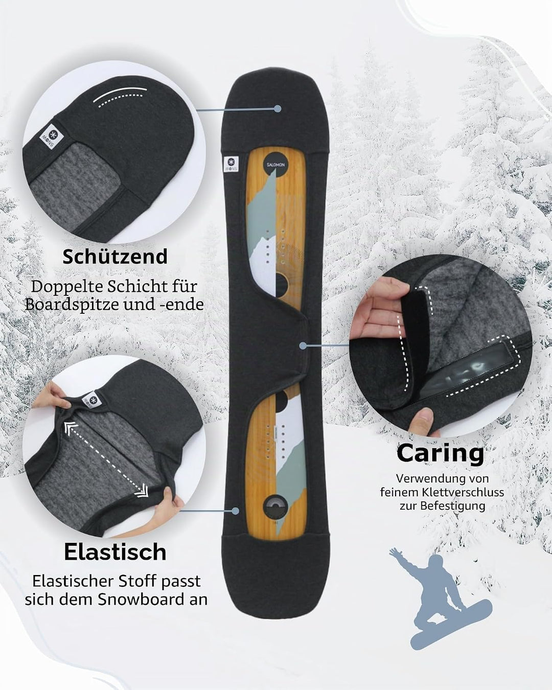 MONS Snowboard-Schutzhülle mit offener Bindung, M