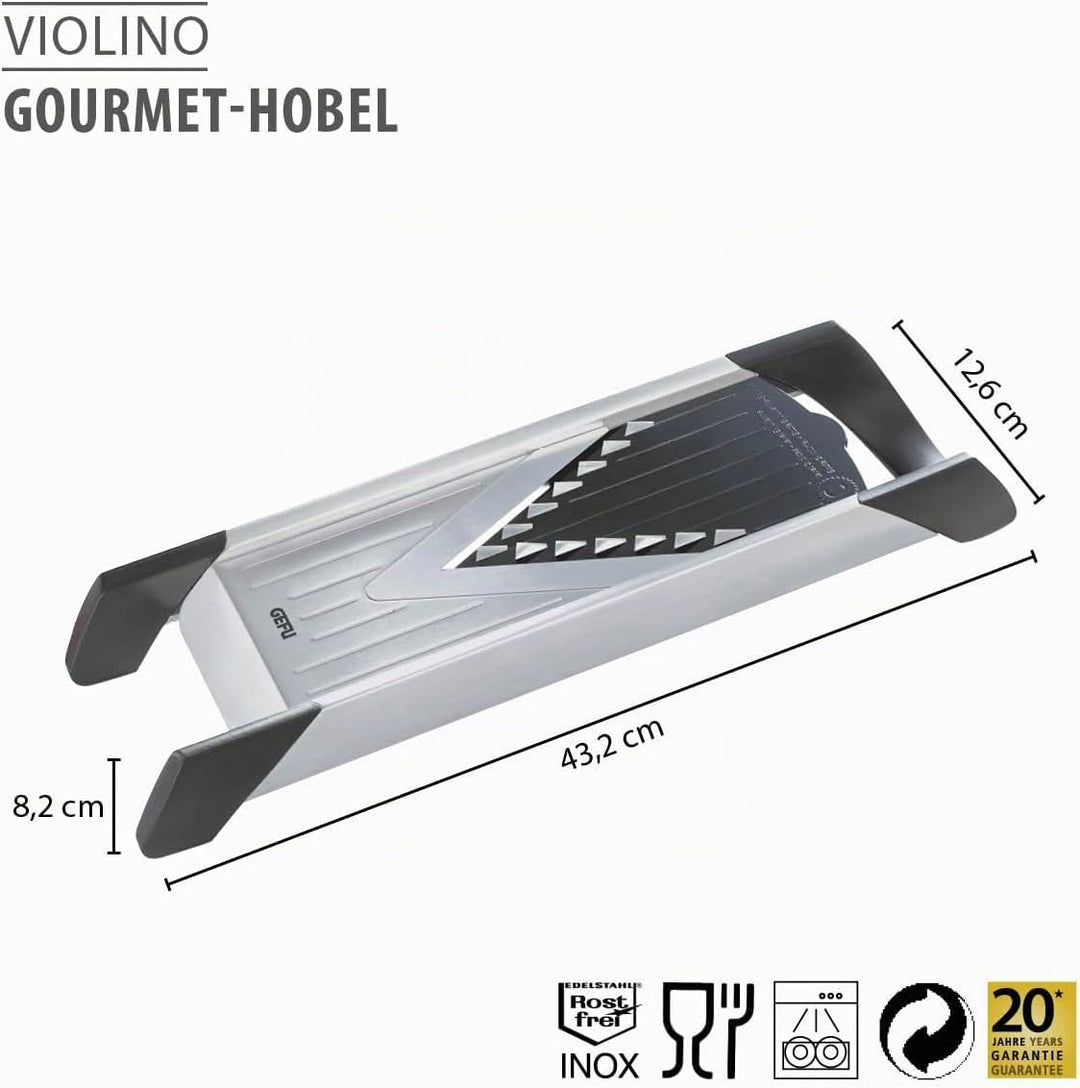 GEFU VIOLINO Gemüseschneider mit 3 Schneideflächen für Würfel, Stifte &amp; Scheiben - Verstellbare