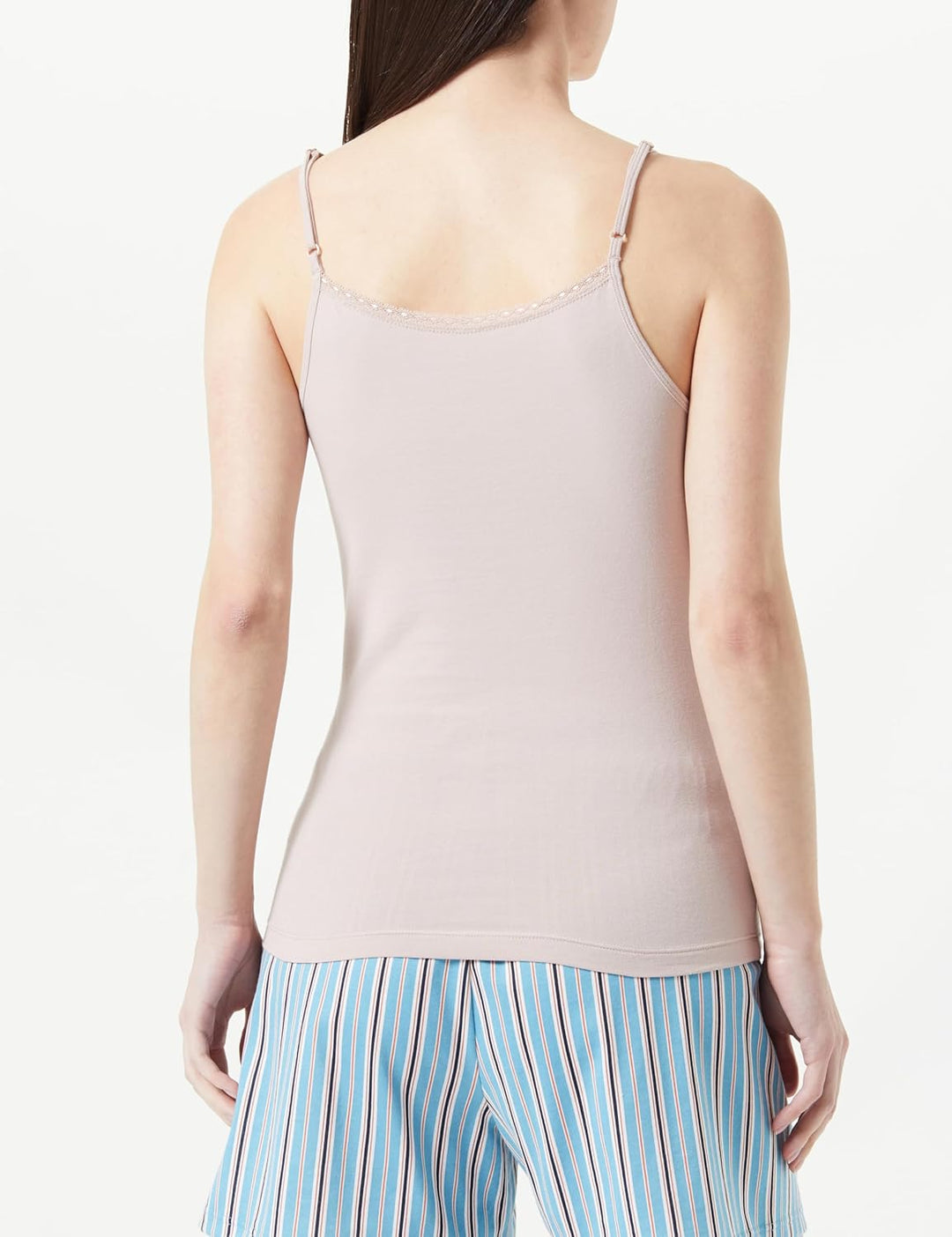 Tommy Hilfiger Damen 2er Pack Tops Stretch L Beige (Balanced Beige/Dark Ash), L Beige (Balanced Beig