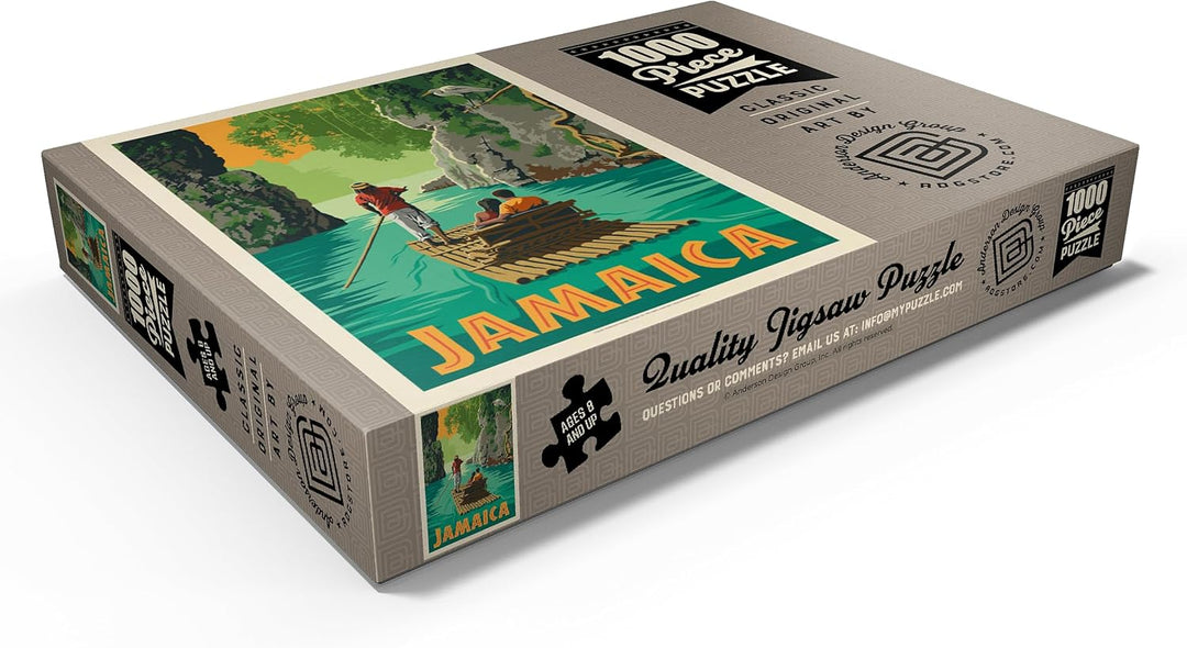 Jamaica: Rafting im Paradies, Vintage Poster - Premium 1000 Teile Puzzle - MyPuzzle Sonderkollektion