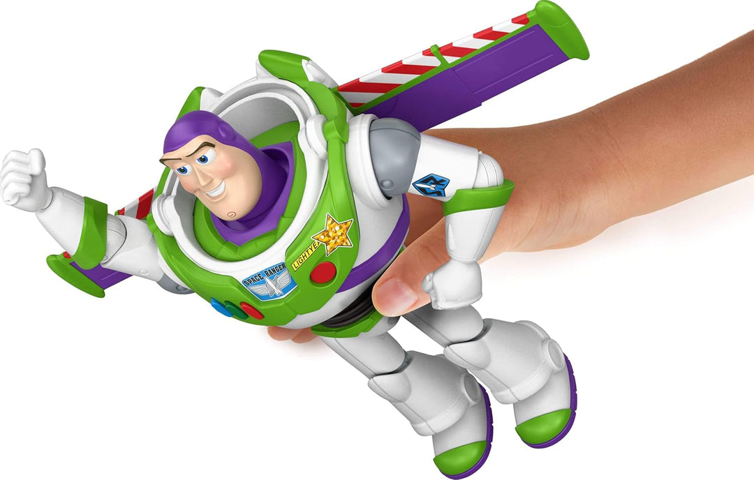 Mattel Disney Pixar Toy Story 5 Figur, grosse startbereite Buzz Lightyear-Figur, 25 cm Filmdesign 12