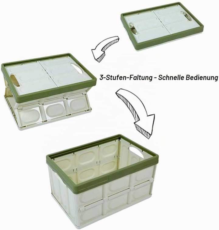 Yiketary 2er Pack Faltbare Aufbewahrungsbehälter mit Deckel Kisten Kunststoff Klappbox Transportbox