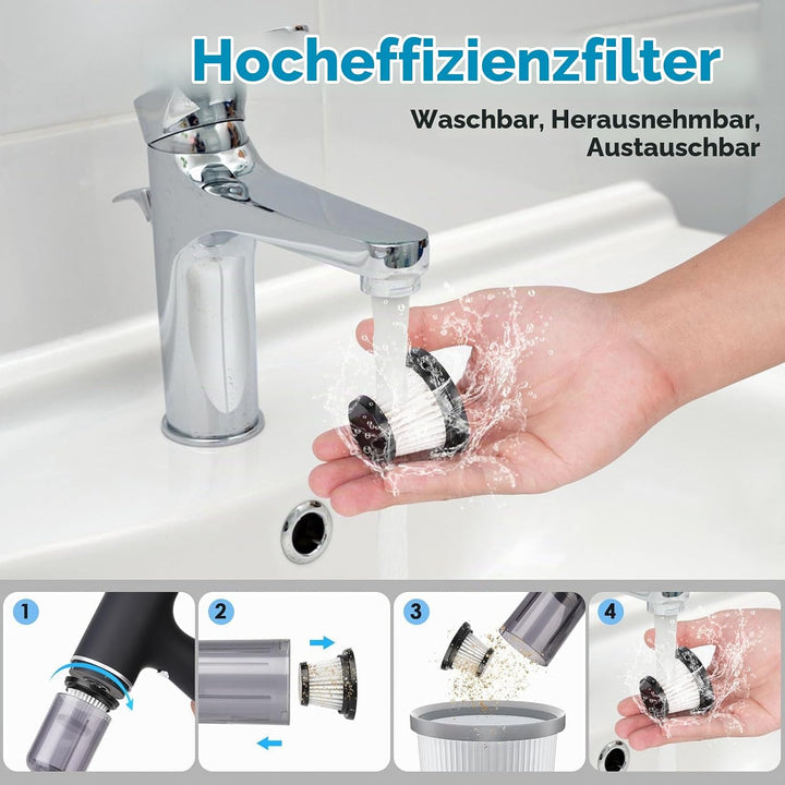 Handstaubsauger, Auto Staubsauger Stark, 3 in 1 Tragbar Leicht Handstaubsauger, 4000Pa Mini Staubsau