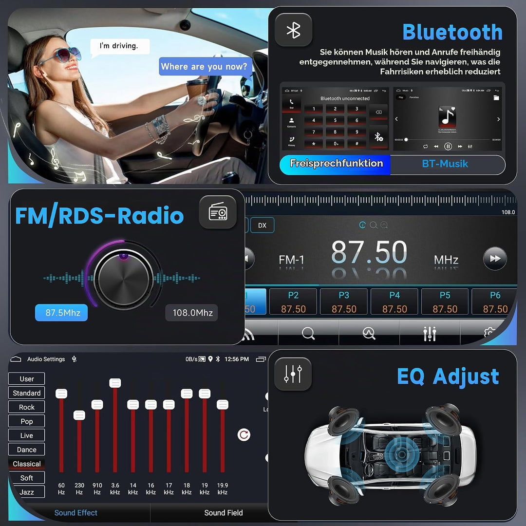 2G+64G Android 15 Autoradio für VW Golf 5 6 Passat Jetta Caddy EOS T5 Tiguan Touran CC Polo 9 Zoll H