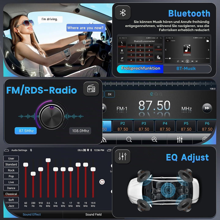 2G+64G Android 15 Autoradio für VW Golf 5 6 Passat Jetta Caddy EOS T5 Tiguan Touran CC Polo 9 Zoll H