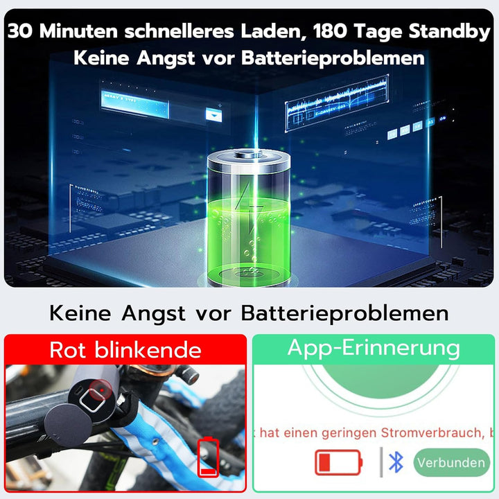 Eseesmart Fahrradschloss mit Fingerabdruck, Hohe Sicherheit Anti-Diebstahl Fahrrad Kettenschloss mit