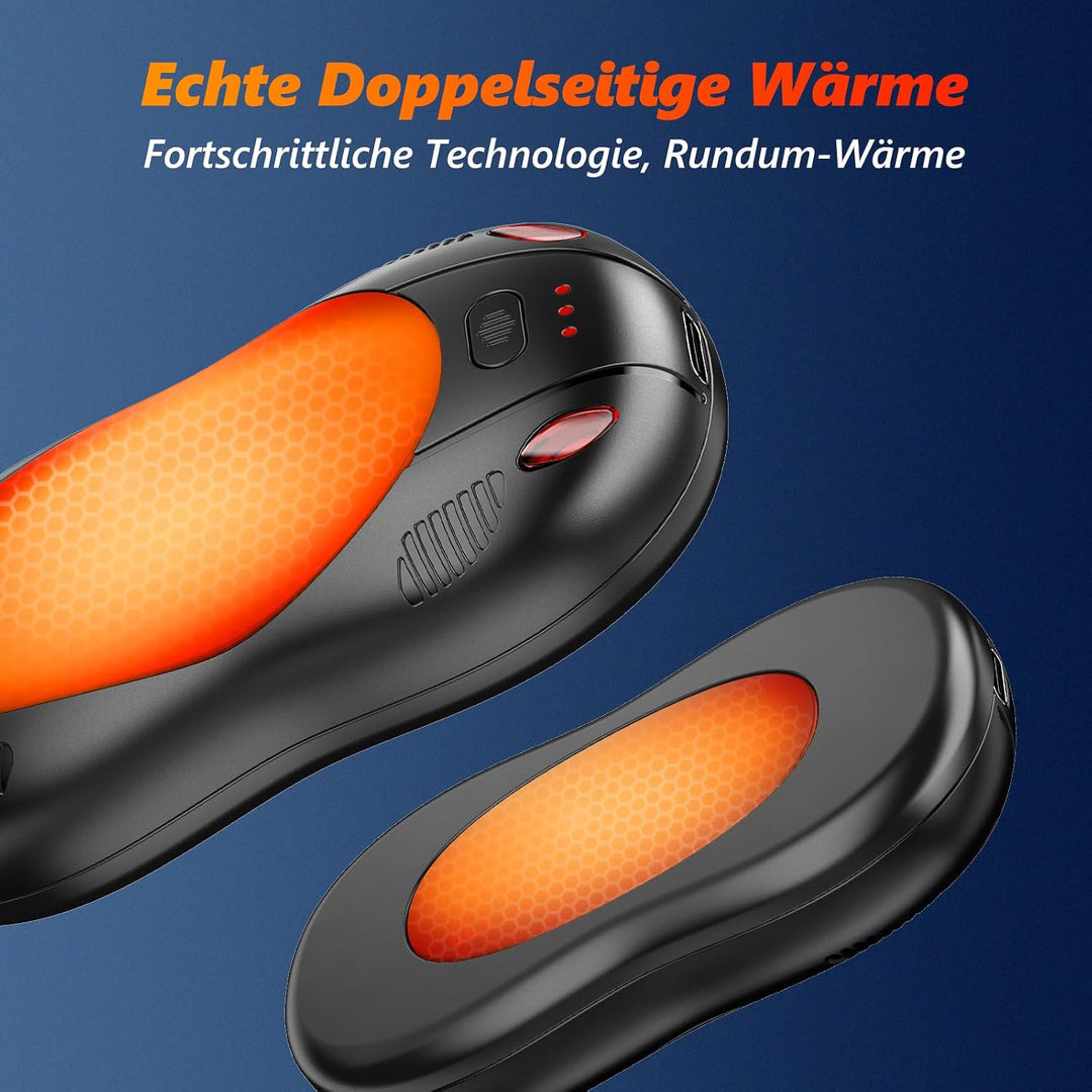 FANDLISS Magnetische Handwärmer Elektrisch mit 10000mAh, Zweiseitige Heizung, 2er-Pack Tragbarer Tas