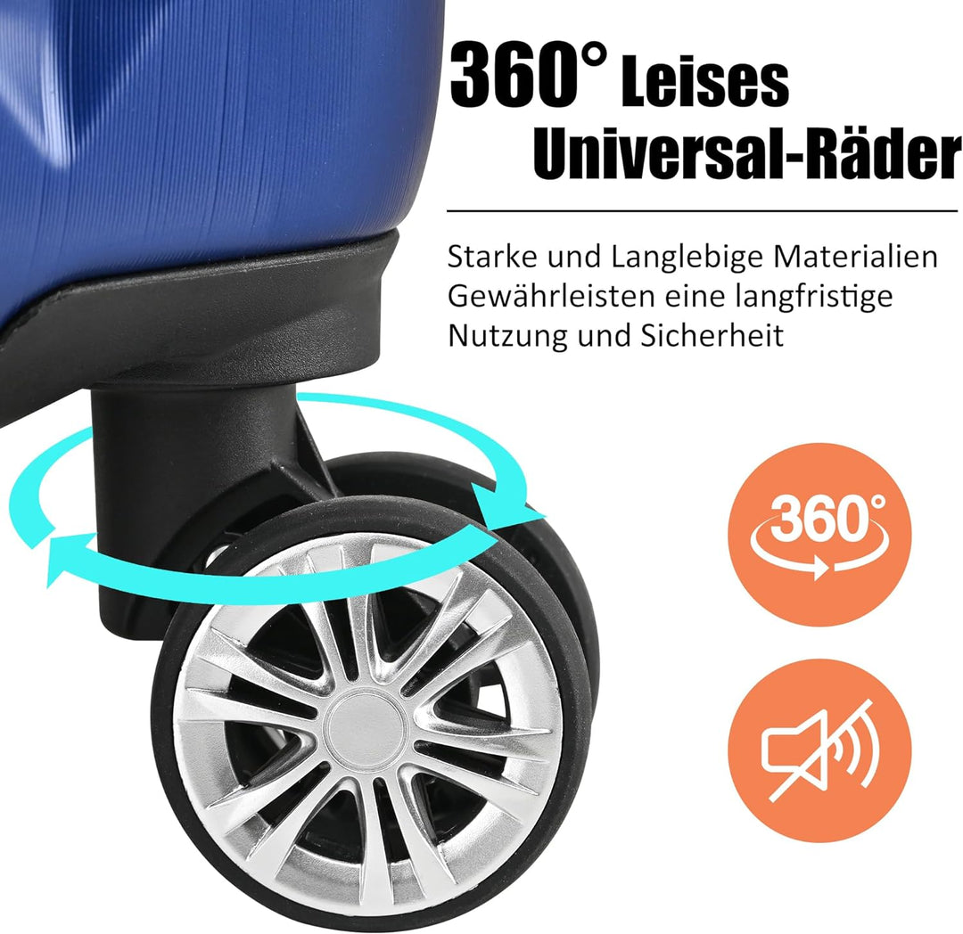Merax Koffer Hartschalen-Koffer Trolley Rollkoffer Reisekoffer Handgepäck, TSA Zollschloss, 4 Rollen