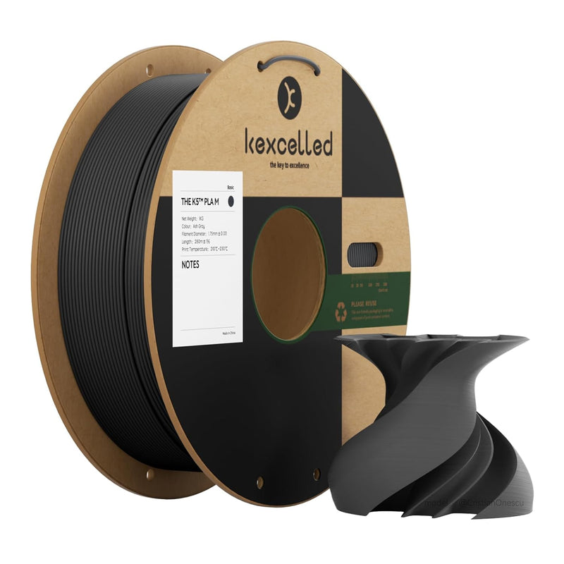 kexcelled Matte PLA Filament 1,75 mm +/- 0,03 mm, Glanzfreie Farbe, Matt Textur, 3D Drucker Filament