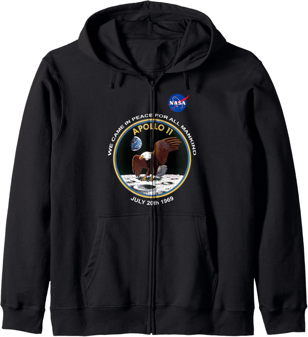 NASA Apollo 11 Patch We Came In Peace Moon Landing Kapuzenjacke
