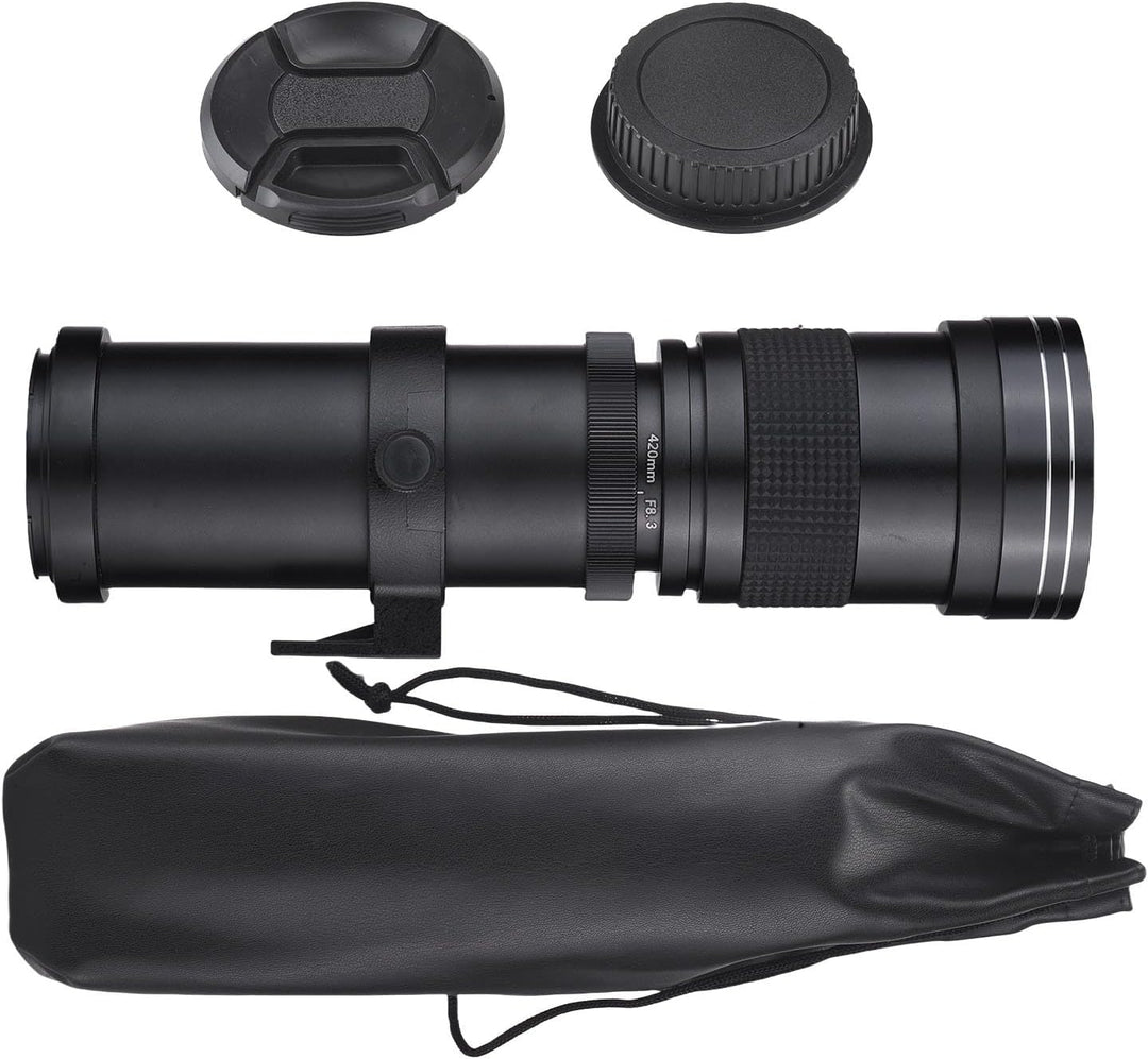 Andoer Kamera-MF-Supertelezoomobjektiv F/8.3-16 420–800 mm T-Mount Universal-1/4-Gewinde Ersatz-Voll