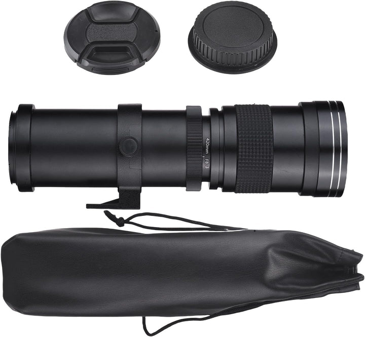 Andoer Kamera-MF-Supertelezoomobjektiv F/8.3-16 420–800 mm T-Mount Universal-1/4-Gewinde Ersatz-Voll
