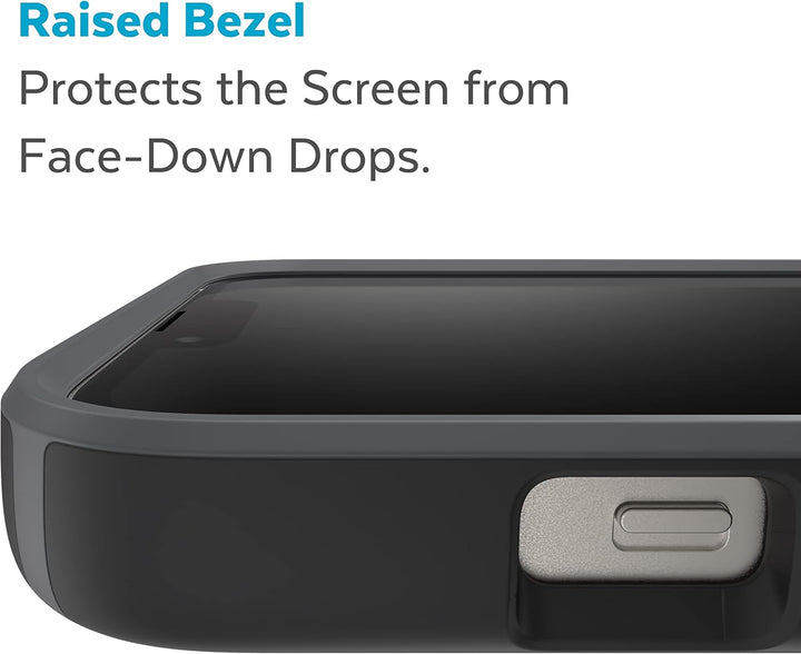 Speck CandyShell Pro + MagSafe - iPhone 14 Plus Hülle mit Microban-Beschichtung (Schwarz/Schiefergra