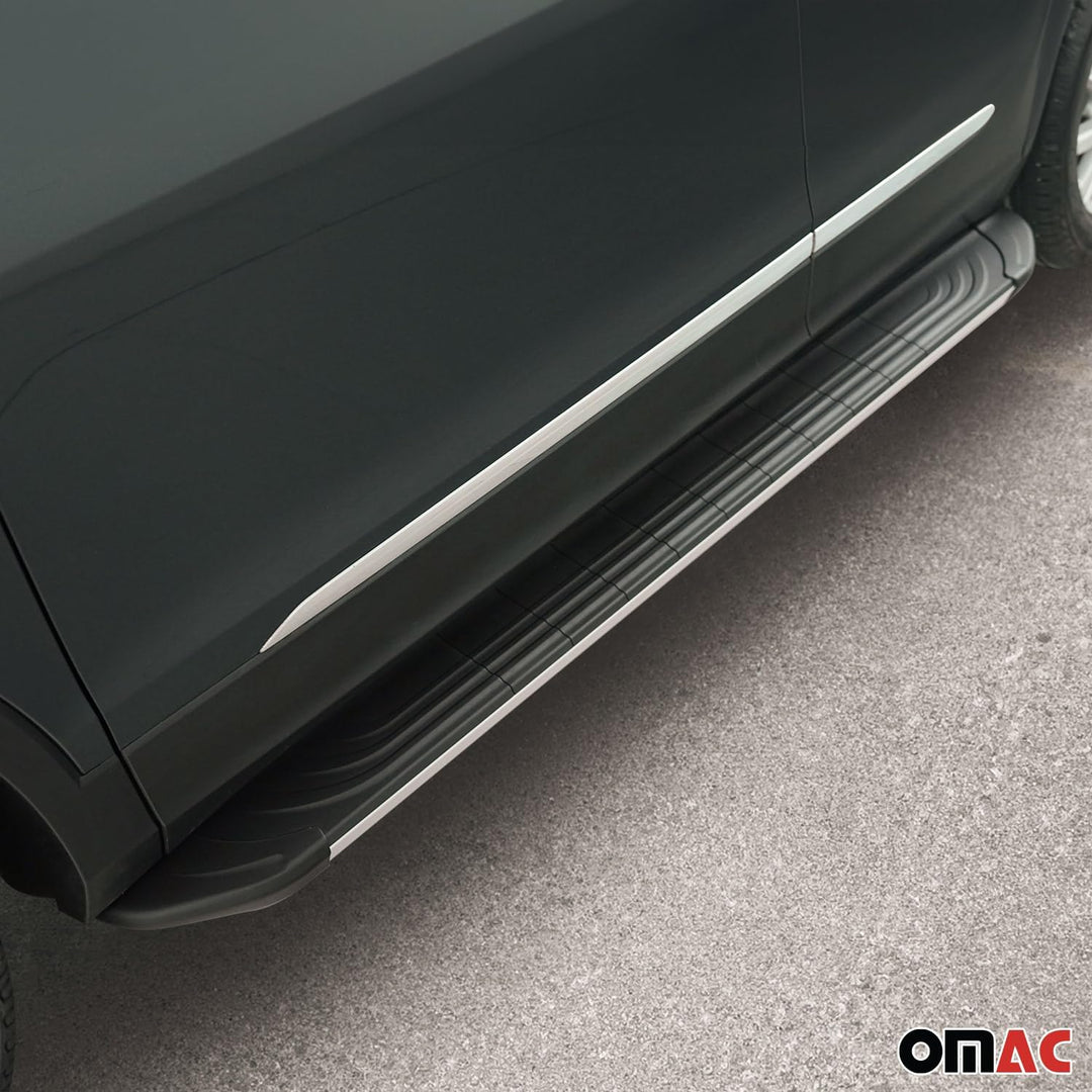 OMAC Trittbretter Seitenschweller kompatibel mit Kia Sportage 2010-2015 Aluminium Schwarz Silber APA