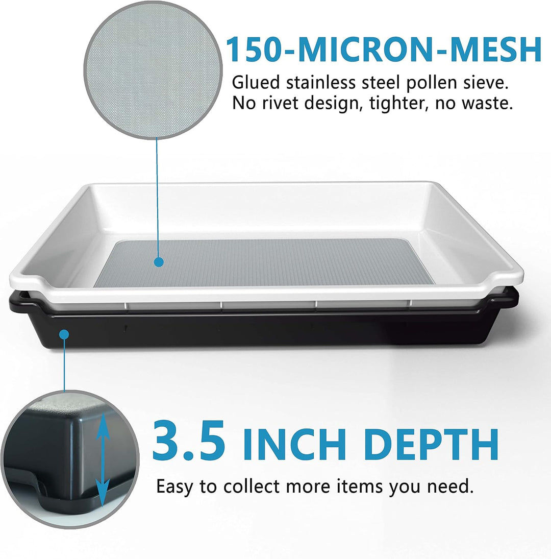 Naturehydro Trimming Tray with Dry Sift Tools Trim Bin for Pollen and Herbs with Screen 2-in-1 Herb