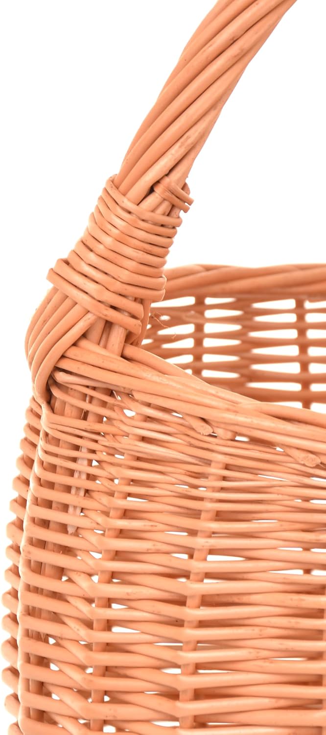 Weidenkorb Einkaufskorb geflochten 40 x 35 x 24 cm Naturbraun Tragekorb mit henkel, Picknickkorb, Pi