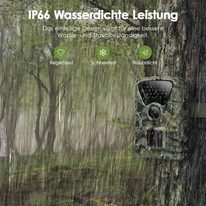 MAXDONE Wildkamera mit Bewegungsmelder Nachtsicht - WLAN mit Handyübertragung App 32MP 1440P Nachtsi