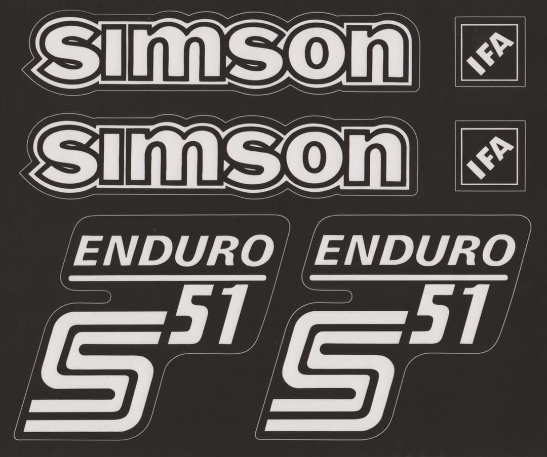 Transparente Simson S51 Enduro Aufkleber IFA Premium