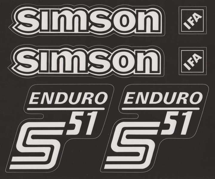Transparente Simson S51 Enduro Aufkleber IFA Premium