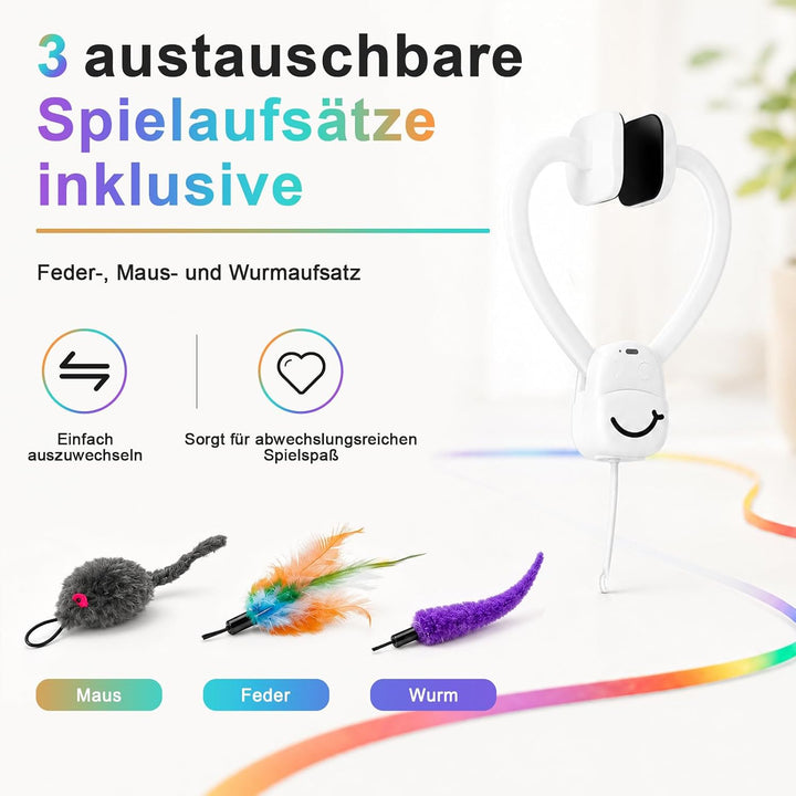 Interaktives Katzenspielzeug für Türrahmen, Automatisches Elektrisches Angelspielzeug mit 3 Ersatzan