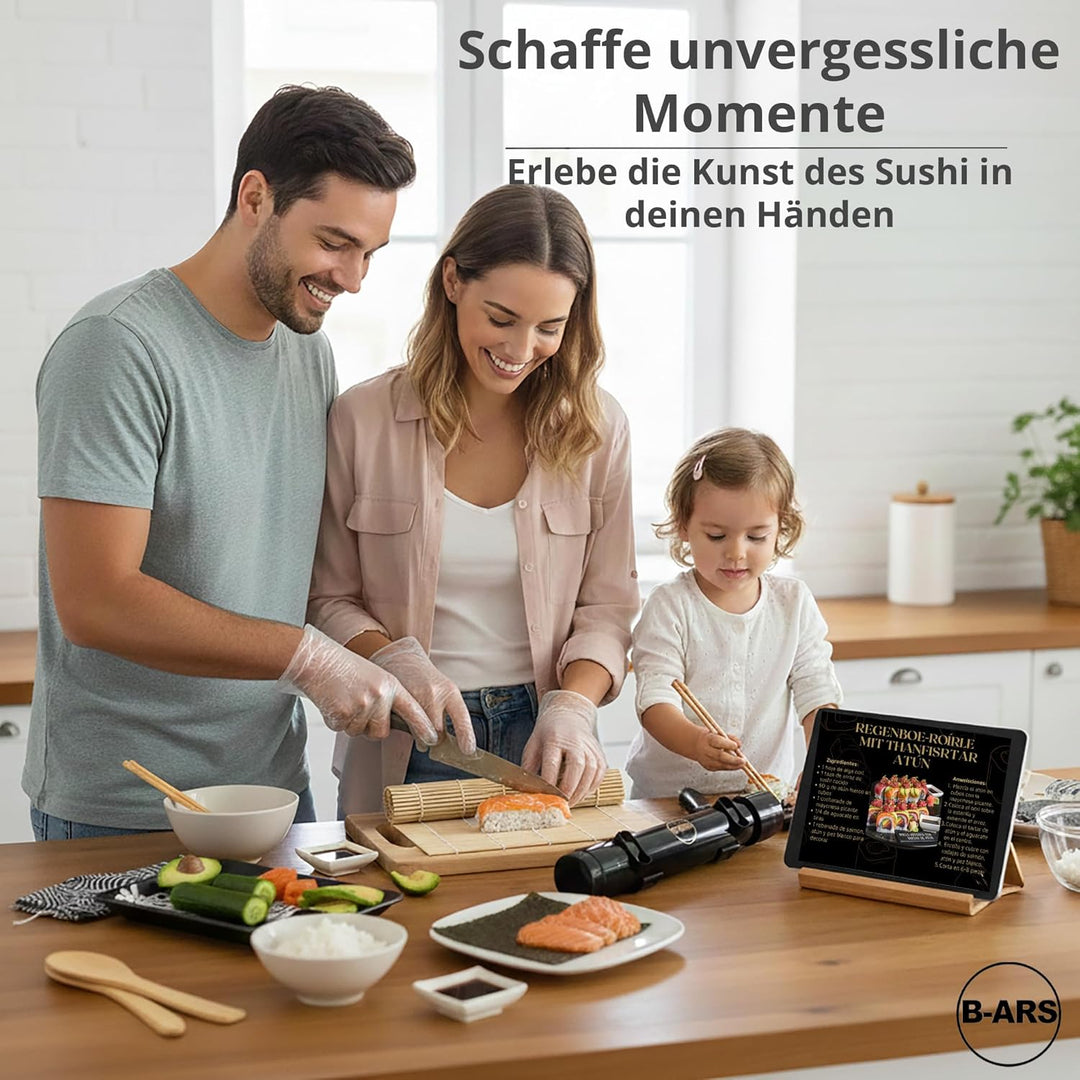 B-ARS Sushi Set-Sushi Matte-Sushi Set Zum Selber Machen-Sushi Rollmatte-Sushi Maker Set-Sushi Kit-Su