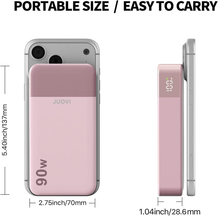 JUOVI Laptop Power Bank, 90W 20000mAh USB C Tragbarer Ladegerät Powerbank | Externe Handyakkus Schne