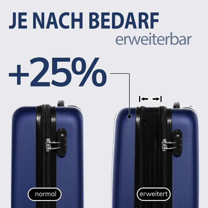 FERGÉ Kofferset 3 teilig Hartschale erweiterbar Toulouse Reisekoffer Trolley-Set (Handgepäck, L, XL)