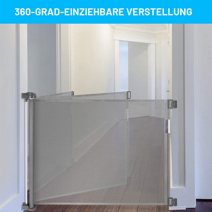 Wodondog Baby-treppenschutzgitter,0-150 cm, 83 cm Hoch,türschutzgitter ausziehbar, Einhändig Bedienb