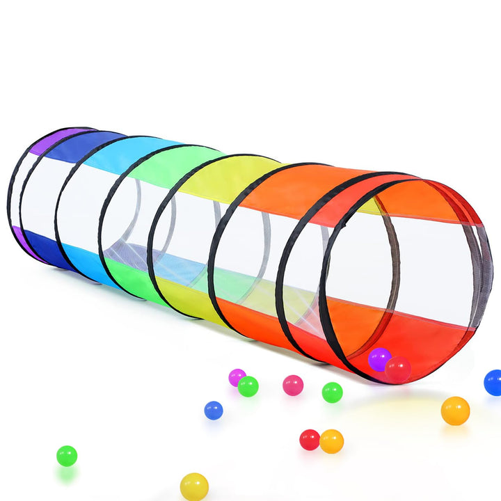 Baby Pop Up Spieltunnel für Kleinkinder mit Netzfenster, Katzentunnel für Hunde Haustiere, Kinder Kr