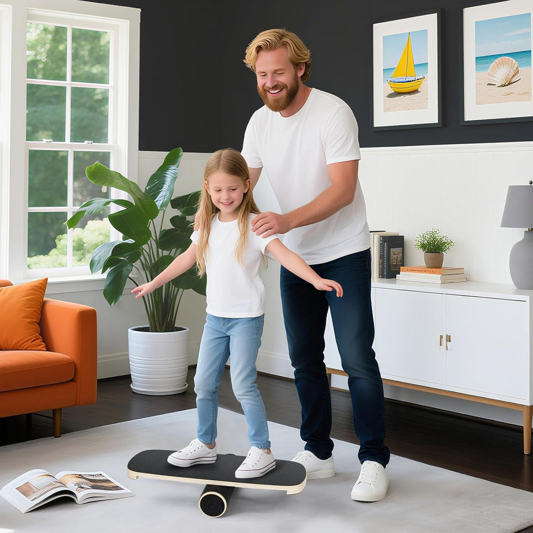 Holz Balance Board für Erwachsene, Wobble Board Balance Trainer, Board für Übung, Vielseitiges Balan
