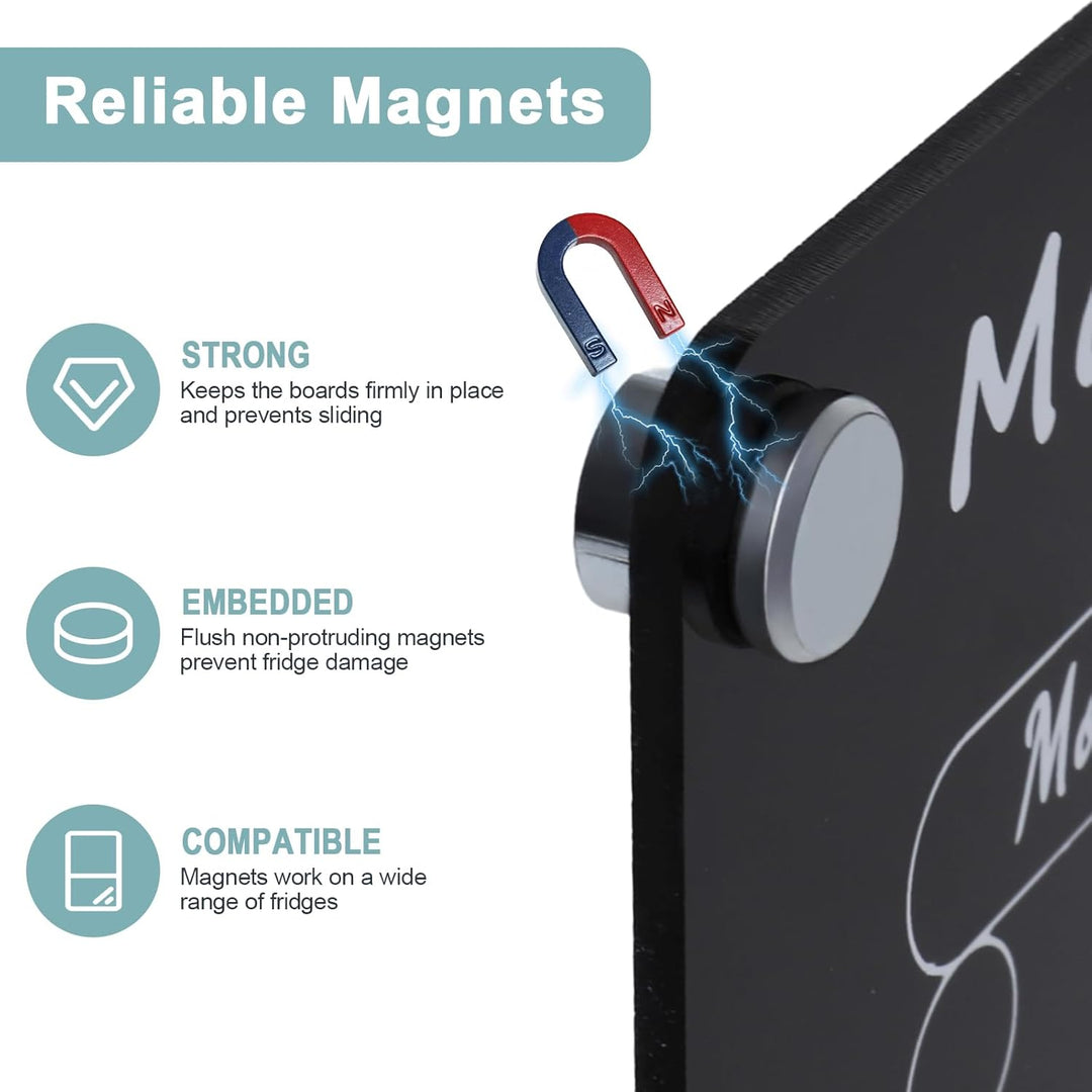 Acrylic Wochenplaner Magnetisch,Wochenplaner abwischbar für Kühlschrank,15.74x11.81 Zoll Wiederverwe