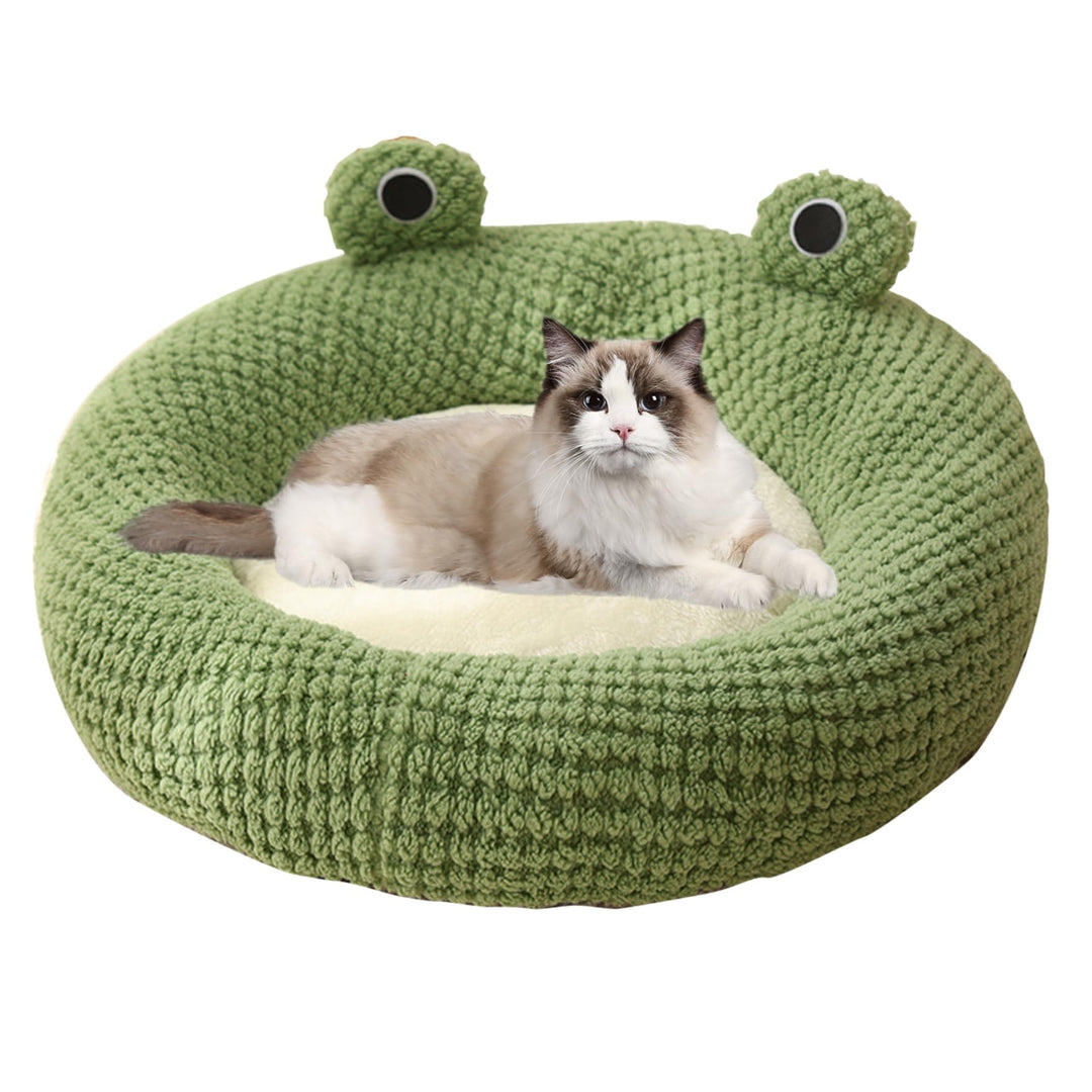 Froschkatze Bett mit Kapuze Langer winterer Winter Wärme geschlossener Katzenbett süsse Cartoon Nich