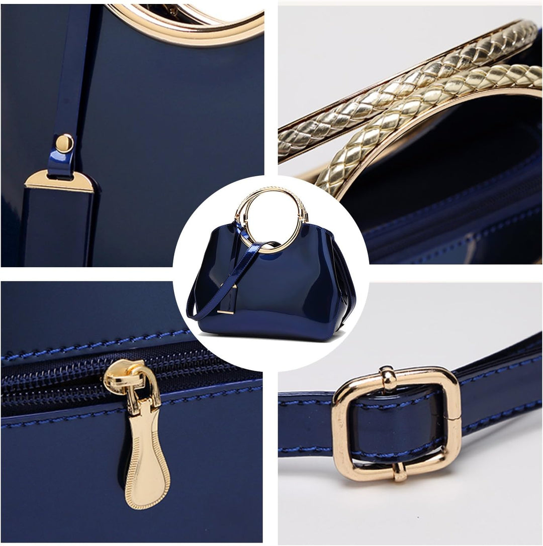 Coolives Damen Handtasche Tasche Henkeltasche aus PU-Lackleder Hochzeitstasche Schultertasche Umhäng