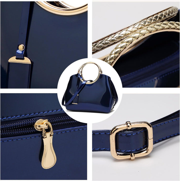 Coolives Damen Handtasche Tasche Henkeltasche aus PU-Lackleder Hochzeitstasche Schultertasche Umhäng