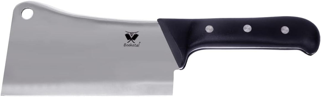 Beeketal 'HBB-10' Profi Fleischer Hackbeil mit ca. 180 mm Klinge aus 420 J 2 Edelstahl, rutschfestem