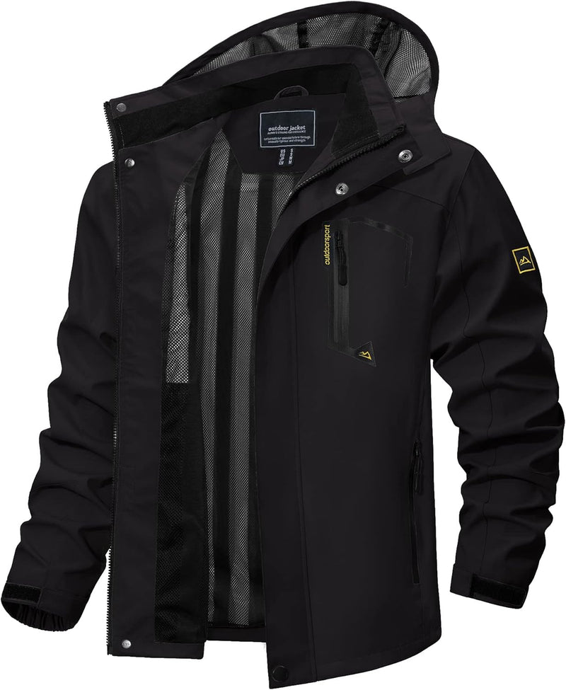 TACVASEN Herren Outdoorjacke Leicht Wasserabweisend Wanderjacke Übergangsjacke Funktionsjacke mit Ab