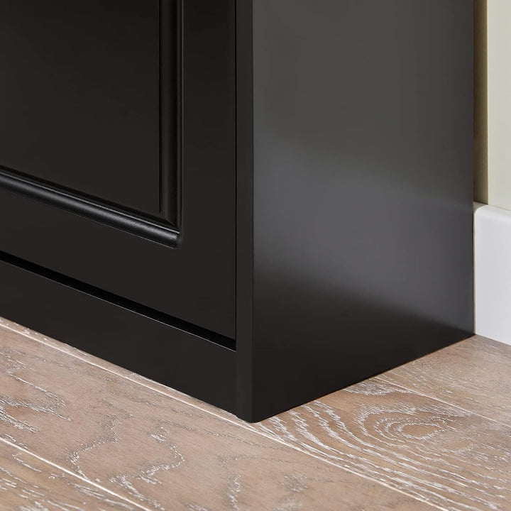 SoBuy Schuhschrank mit 3 Klappen - Schmaler Schuhkipper mit 6 Ablagen, Verstellbares Schuhregal für