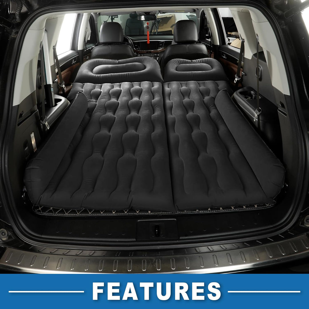 A ABSOPRO Auto Luftmatratze Campingbett mit Luftpumpe für Autoreisen Schwarz